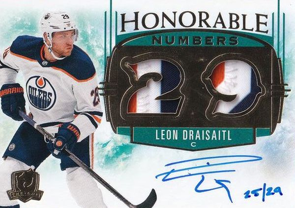 AUTO patch karta LEON DRAISAITL 20-21 UD The CUP Honorable Numbers Update /29
